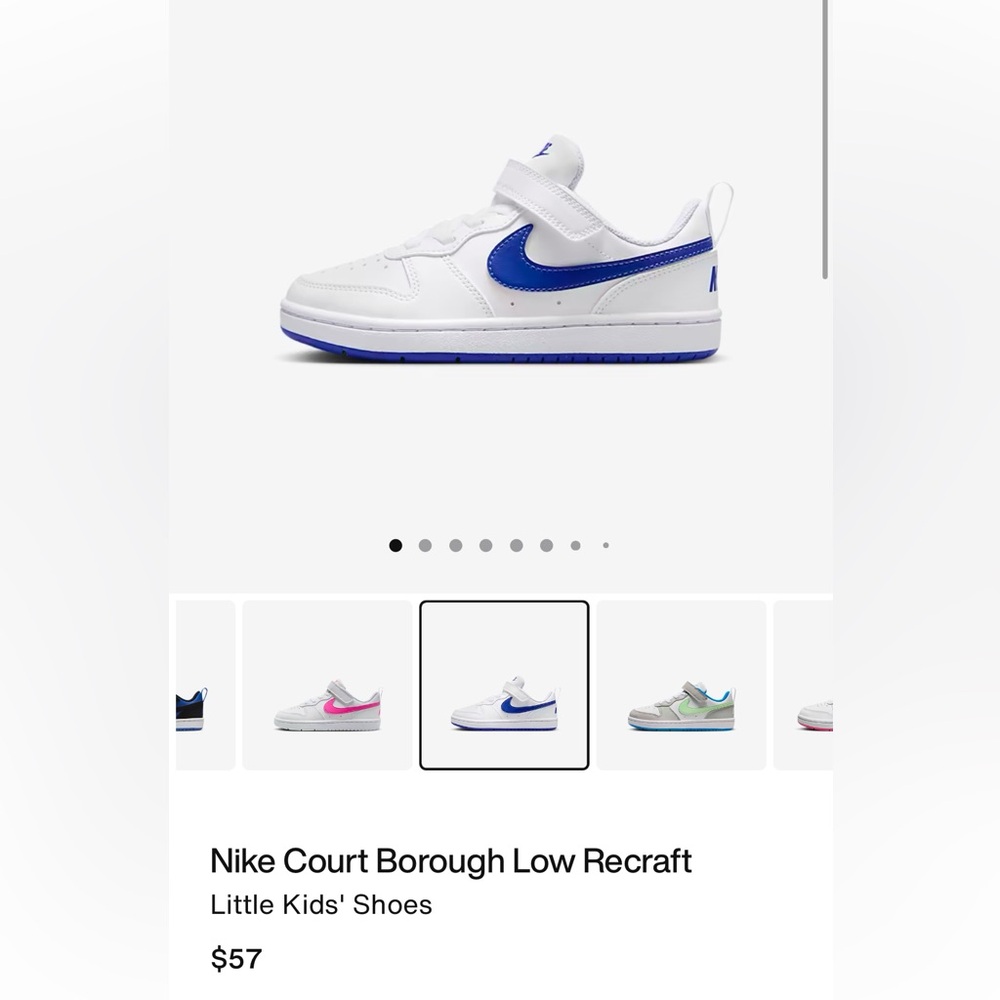 Nike court borough low recraft size 11.5 child